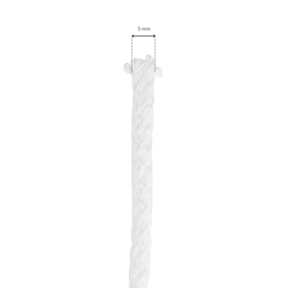 Sznurek - Bawełniany 5 mm/1 m biały