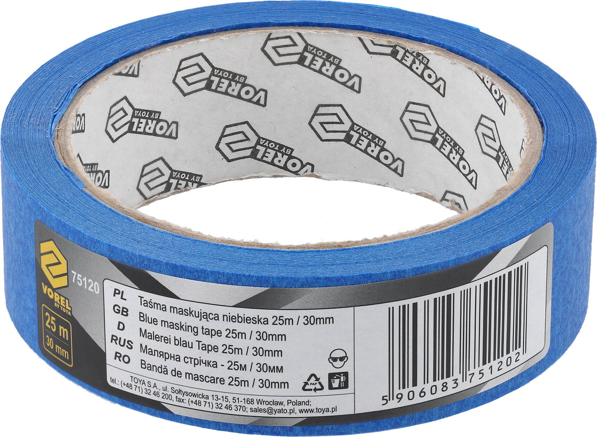 Vorel Abklebeband - 30 mm x 25 m blau