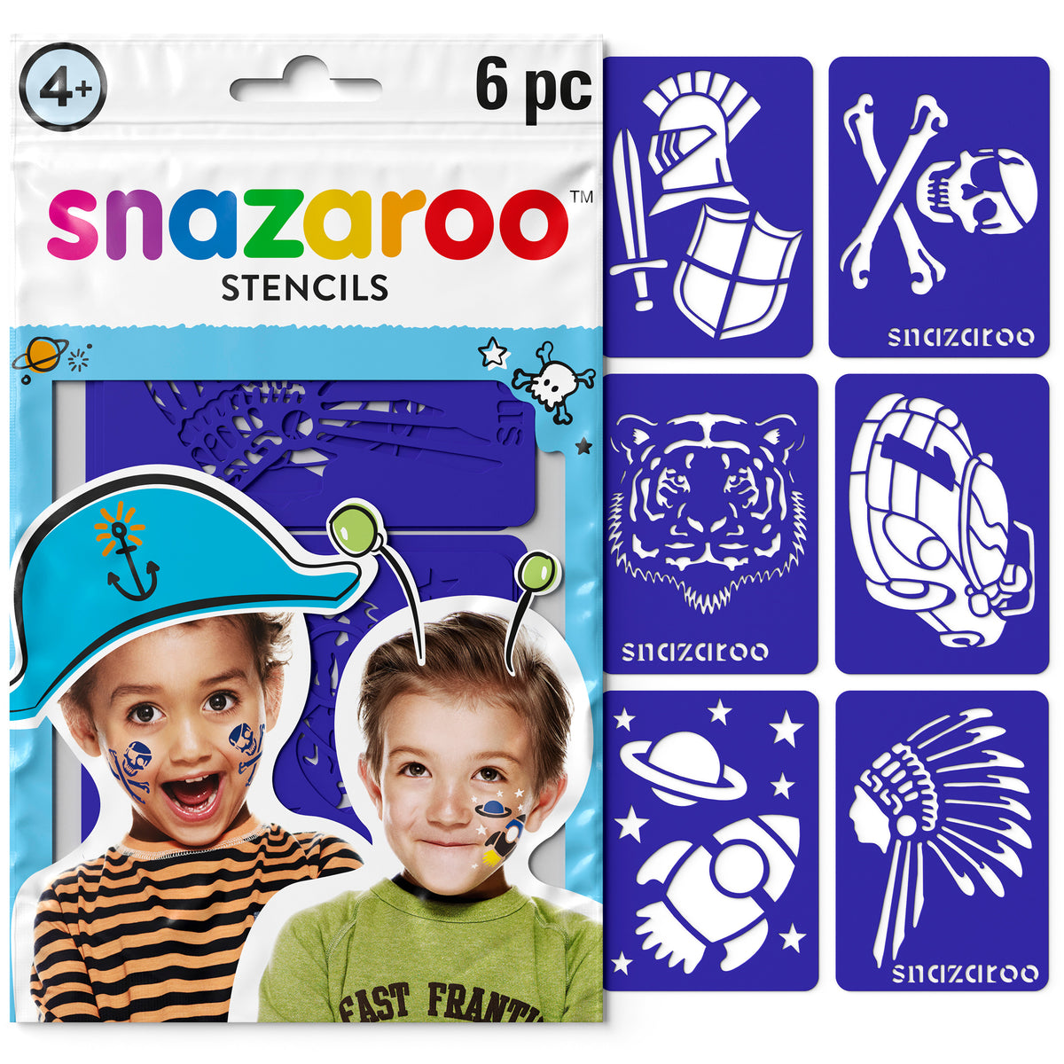 Snazaroo Gesichtsmal-Schablonen - Jungen 6 Stk.