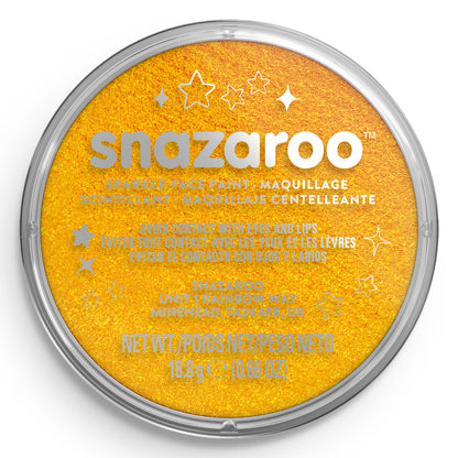 Snazaroo Glitzer-Schminke für Gesicht und Körper - Gelb 18 ml