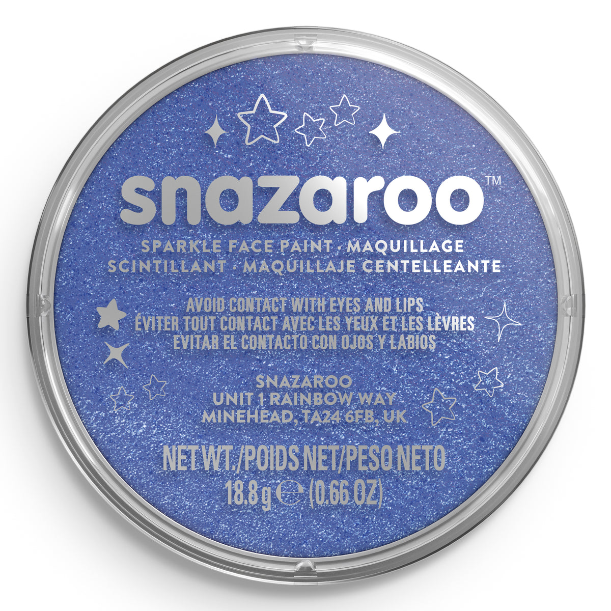 Snazaroo Glitzernde Gesichts- und Körperfarbe - Blau 18 ml
