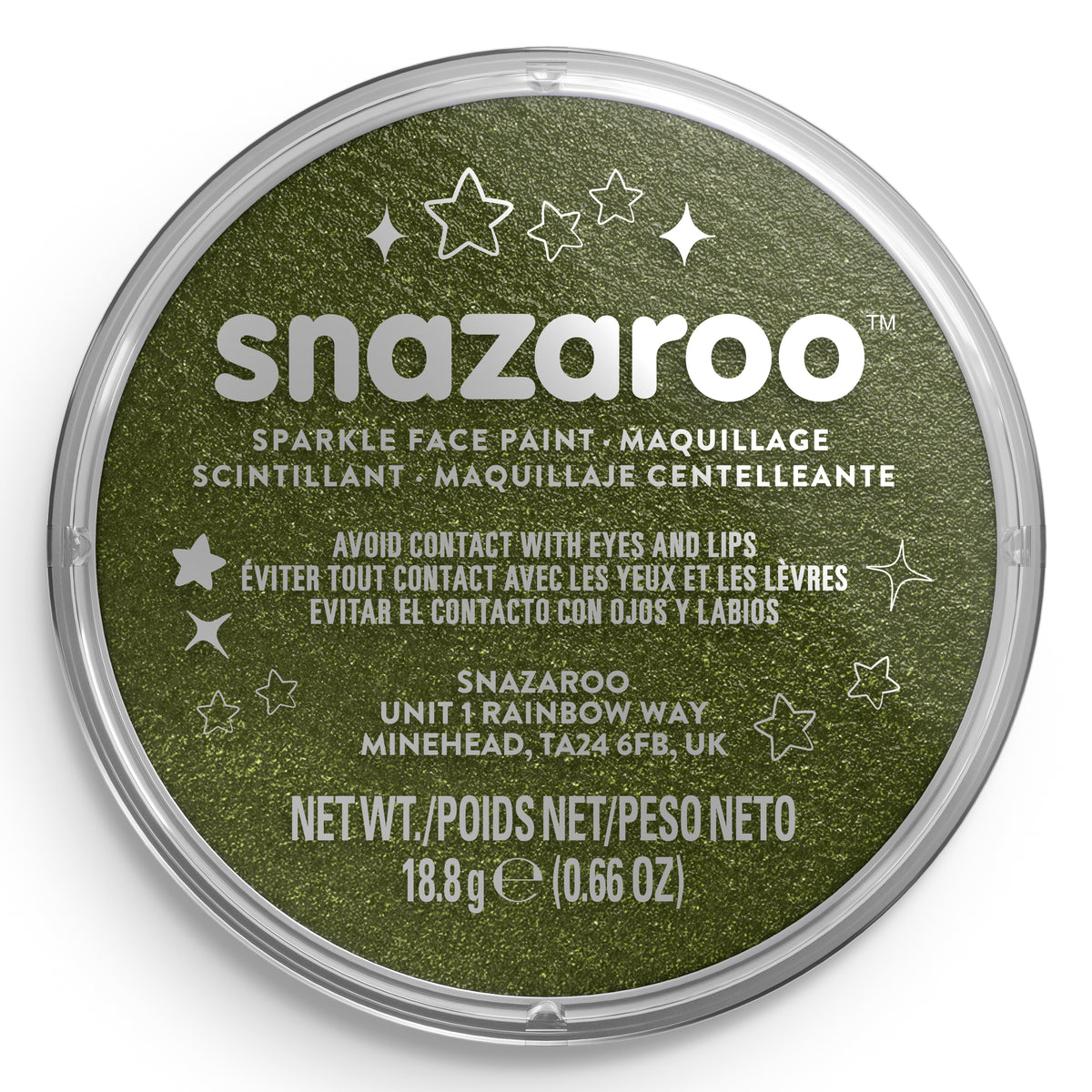 Snazaroo Glitzer-Gesichts- und Körperfarbe - Grün 18 ml