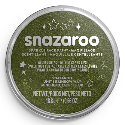 Snazaroo Glitzer-Gesichts- und Körperfarbe - Grün 18 ml