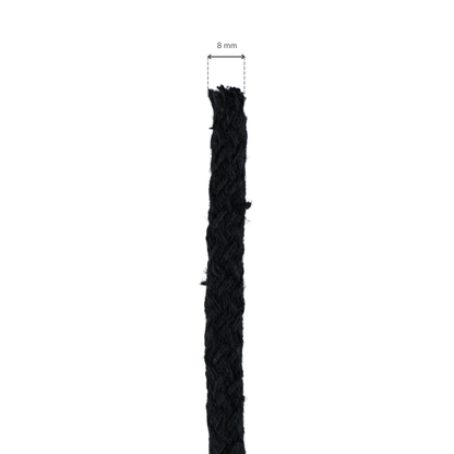 Cotton Cord - 8 mm/1 m black