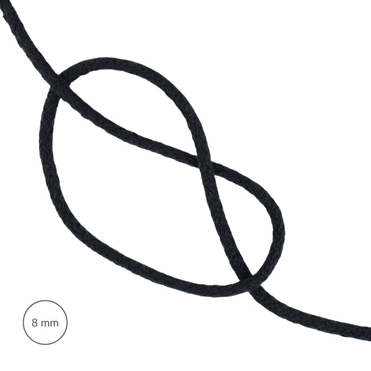 Šňůra - Bavlněná 8 mm/1 m černá