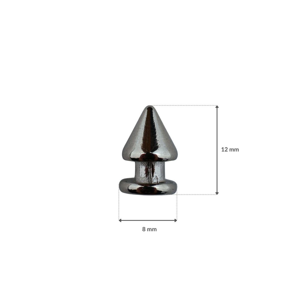 Ćwieki stożki metalowe - 8/12 mm nikiel 1 szt.