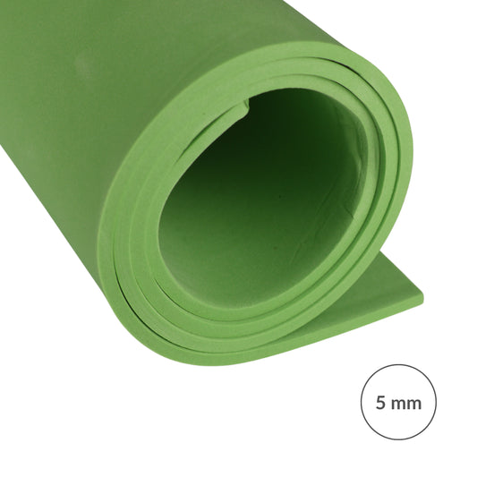 EVA foam 65 kg/m3, 5 mm green - 50x50 cm