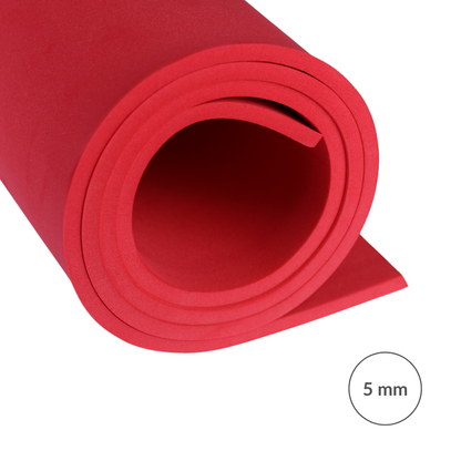 EVA pěna 65 kg/m3, 5 mm červená - 100x50 cm