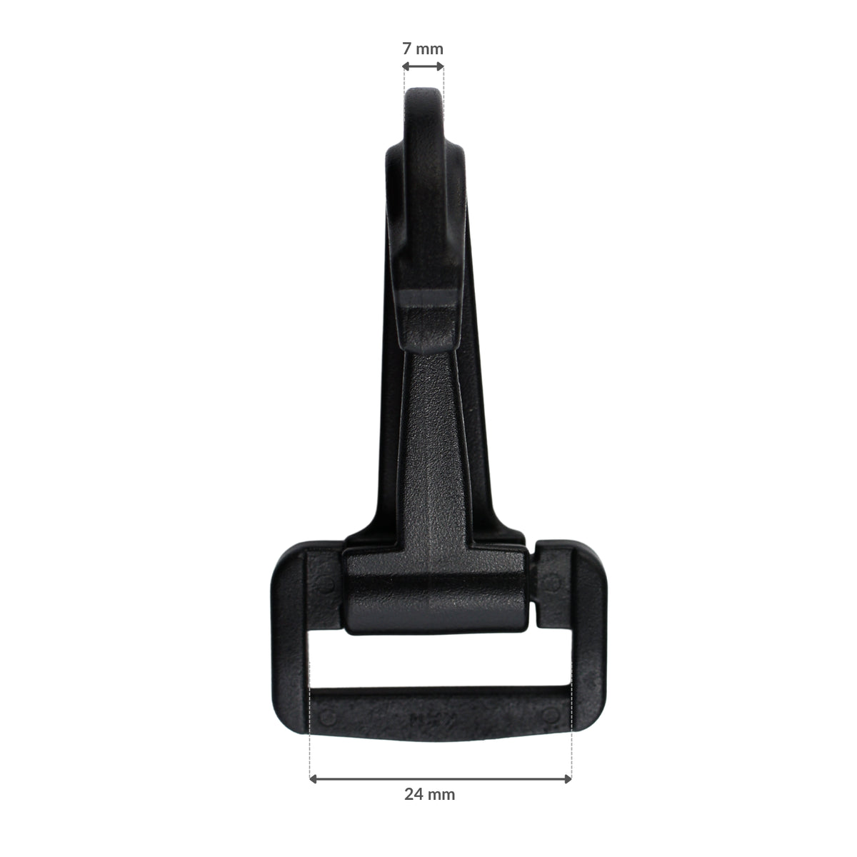 Plastic snap hook - 25 mm black 1 pc.