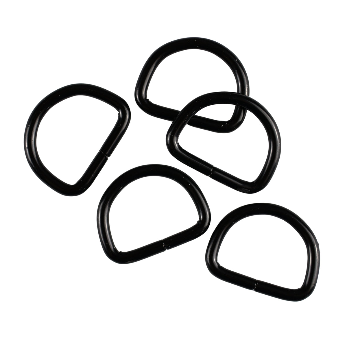 Metal D-ring - 20/15/3 mm matte black 1 pc.