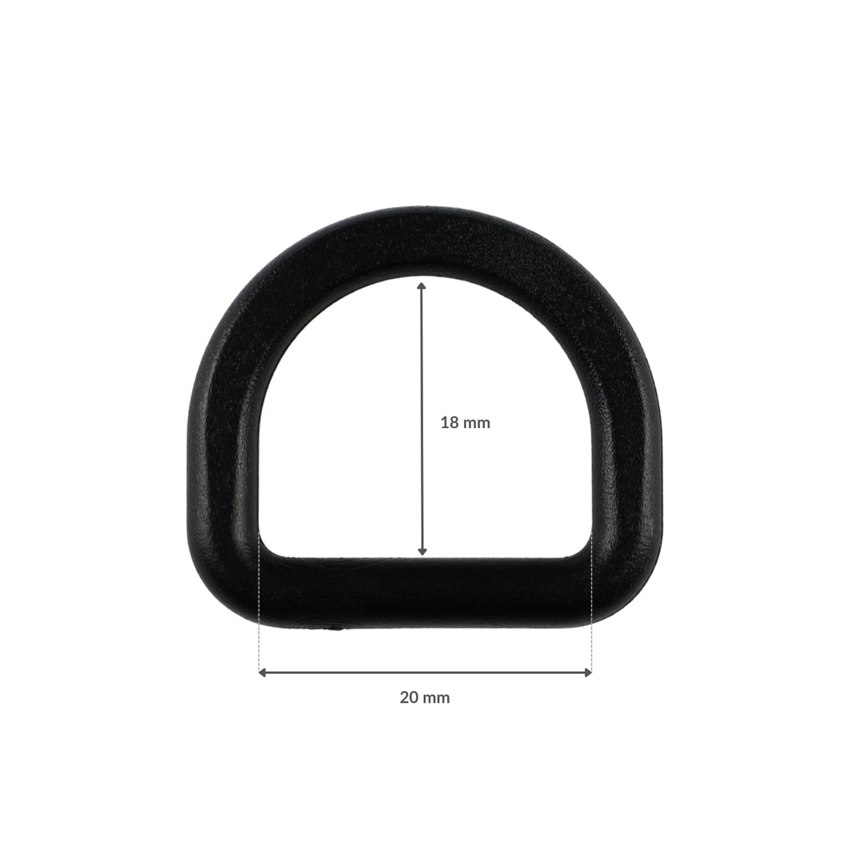 Plastic D-ring - 20/18 mm black 1 pc.
