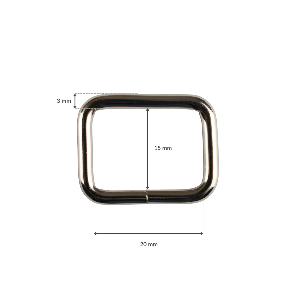 Metal frame - 20/15/3 mm nickel 1 pc.