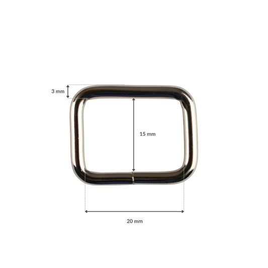 Metal frame - 20/15/3 mm nickel 1 pc.