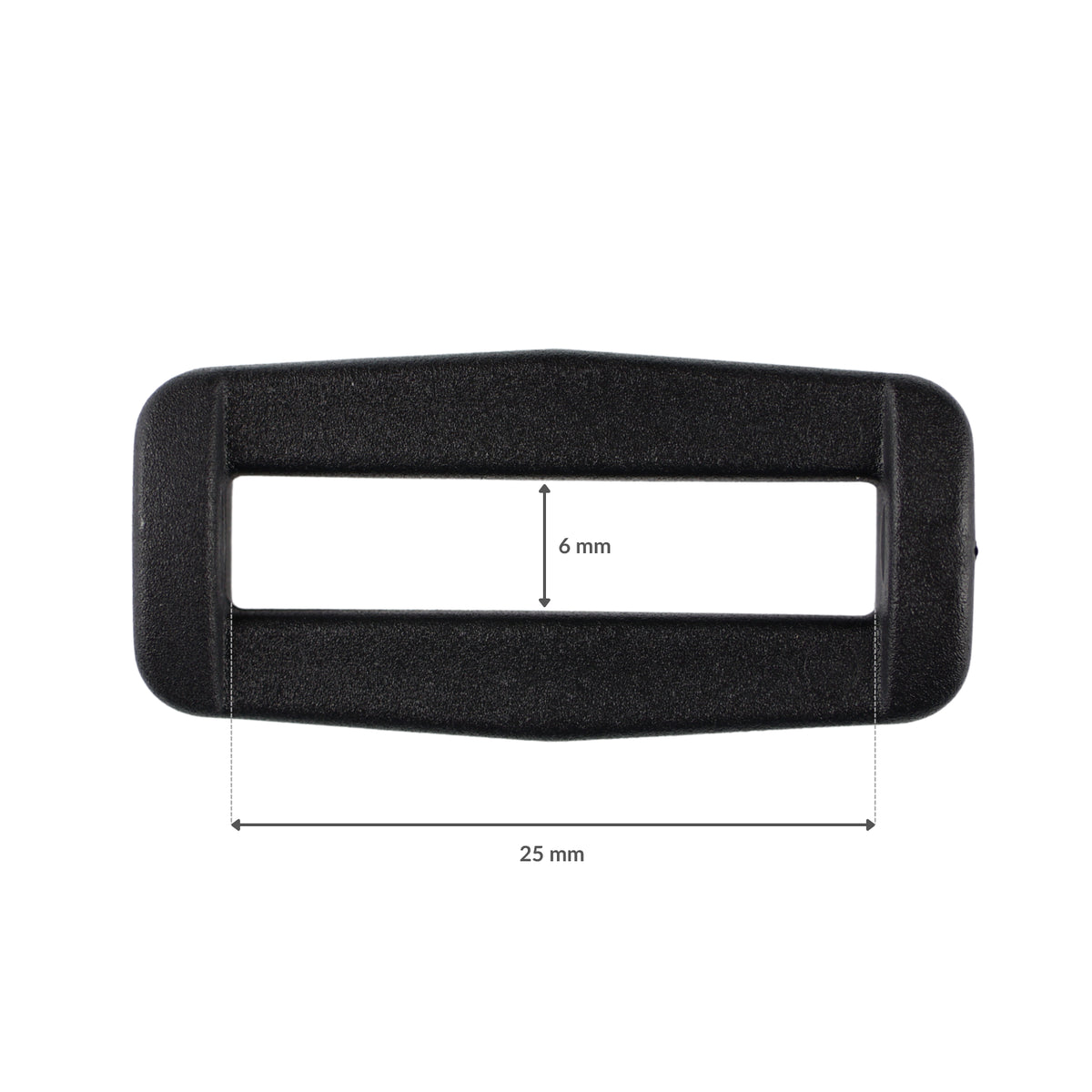 Plastic slider buckle - 25/6 mm (a) black 1 pc.
