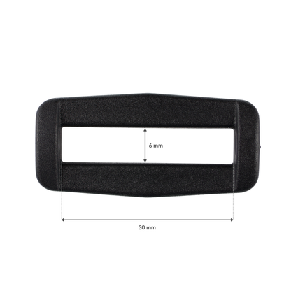 Plastiková pracka - 30/6 mm (a) čierna 1 ks