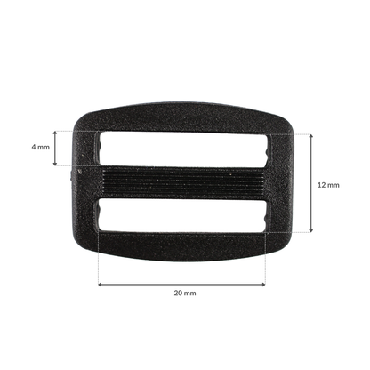 Kunststoff-Regler - 20/12 mm schwarz 1 Stk.