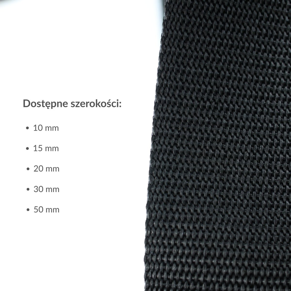 Gurtband - Polypropylen 10 mm / 1 m schwarz