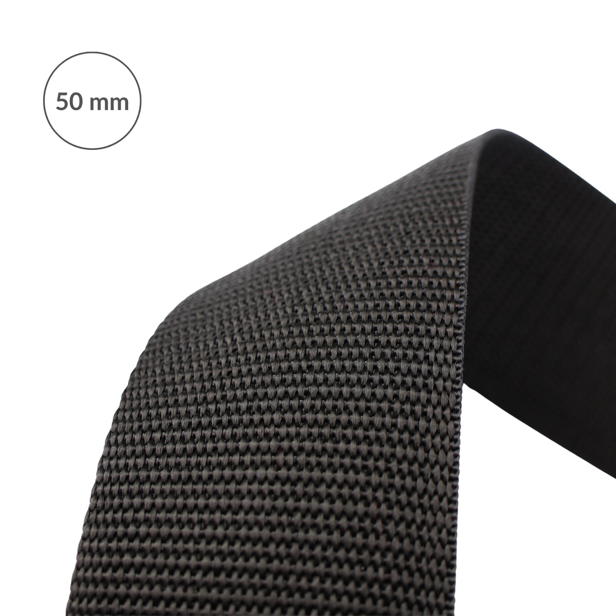 Polypropylene webbing - 50 mm/1 m black