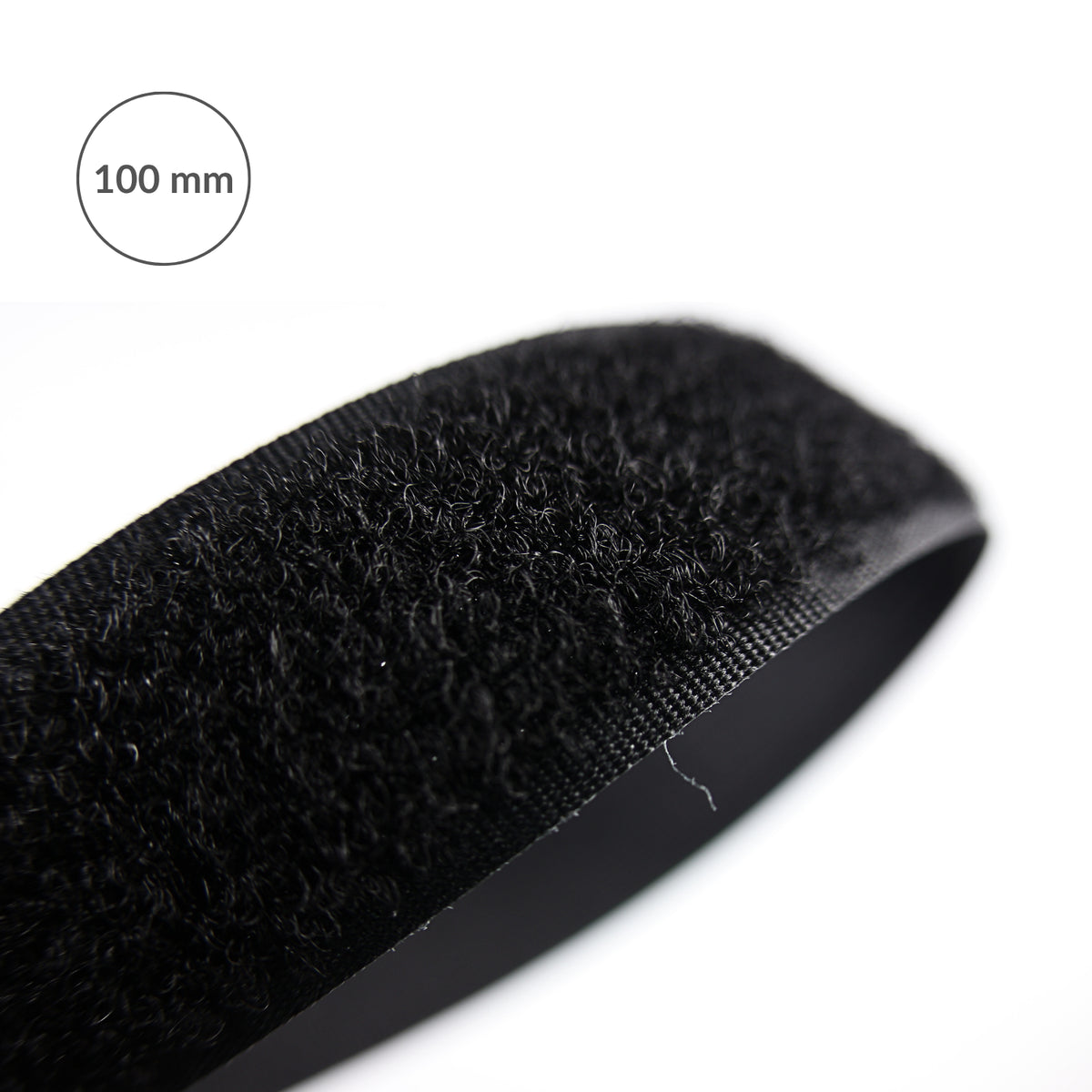 Hook and loop tape - loop 100 mm/1 m black