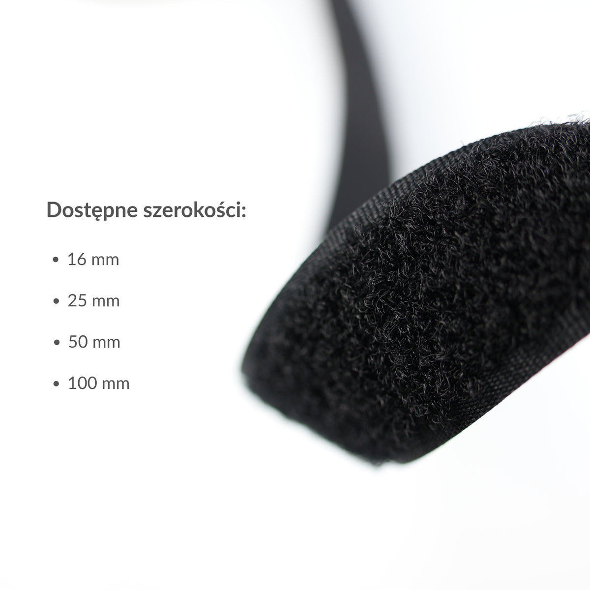 Hook and loop tape - loop 100 mm/1 m black