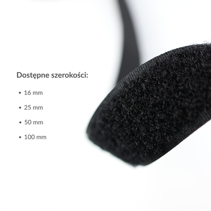 Hook and loop tape - loop 100 mm/1 m black