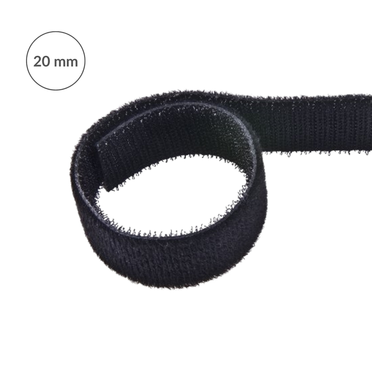 Oboustranná suchý zip páska 20 mm/1 m nylonová černá