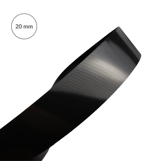 Low-profile hook velcro tape 20 mm/1 m nylon black