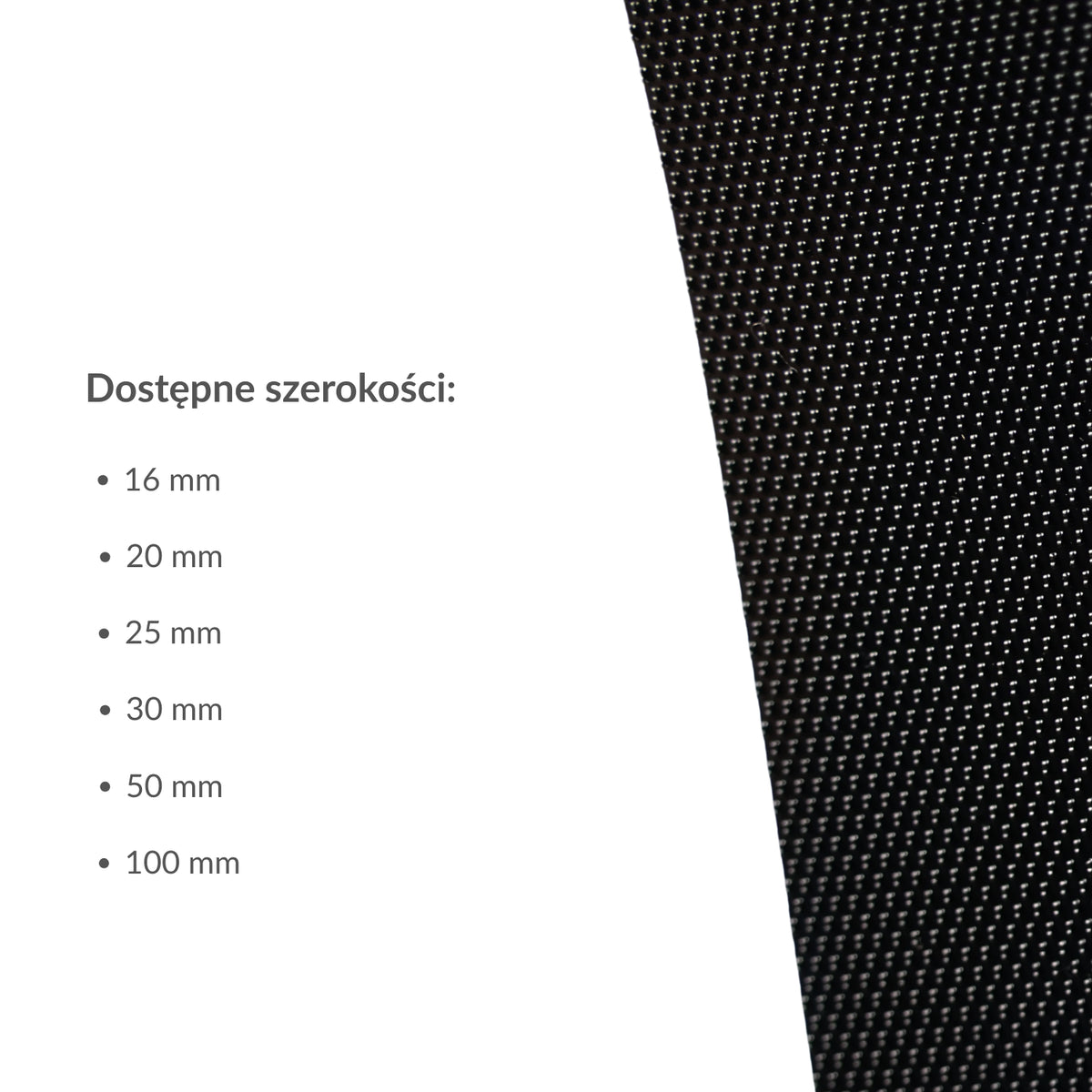 Low-profile hook velcro tape 50 mm/1 m nylon black