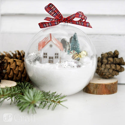 DpCraft Acrylic Baubles - 8 cm, 5 pcs