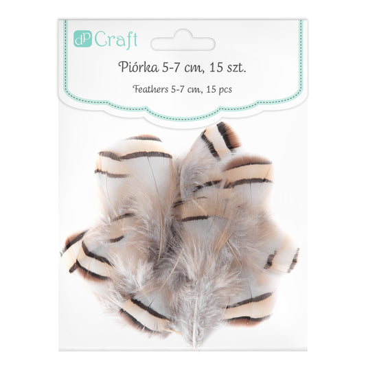 DpCraft pheasant feathers - 5-7 cm, 15 pcs.