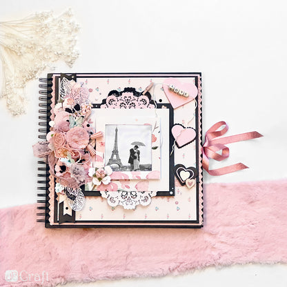 Krajková stužka DpCraft - 2,5 cm x 2m pudrově růžová