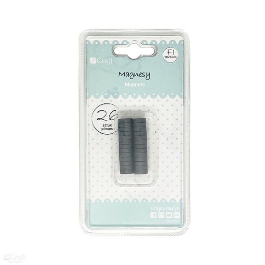 Magnety DpCraft - Průměr 10 mm x 3 mm, 26 ks