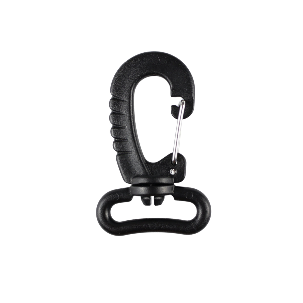 Plastic swivel snap hook - 25 mm black, 1 pc.